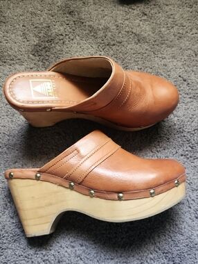 ALDO Tan Leather Clog Mules - Women